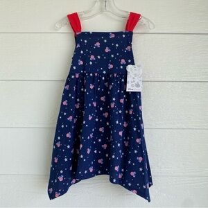 NEW Disney Minnie Mouse Red White & Blue Dress USA Flag w/ Red Straps 24 Months